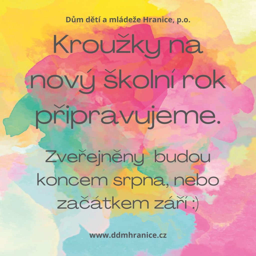 Kroužky na nový školní rok 2026/2027